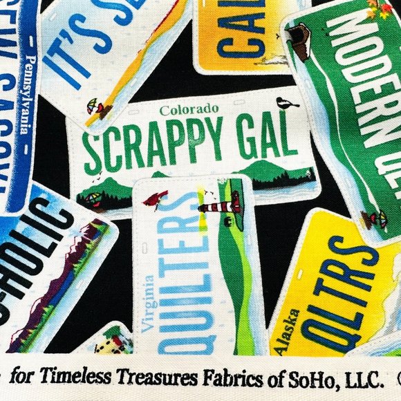 License Plate Fabric by Debra Gabel for Timeless Treasures Fabric - BTY - Picture 4 of 5